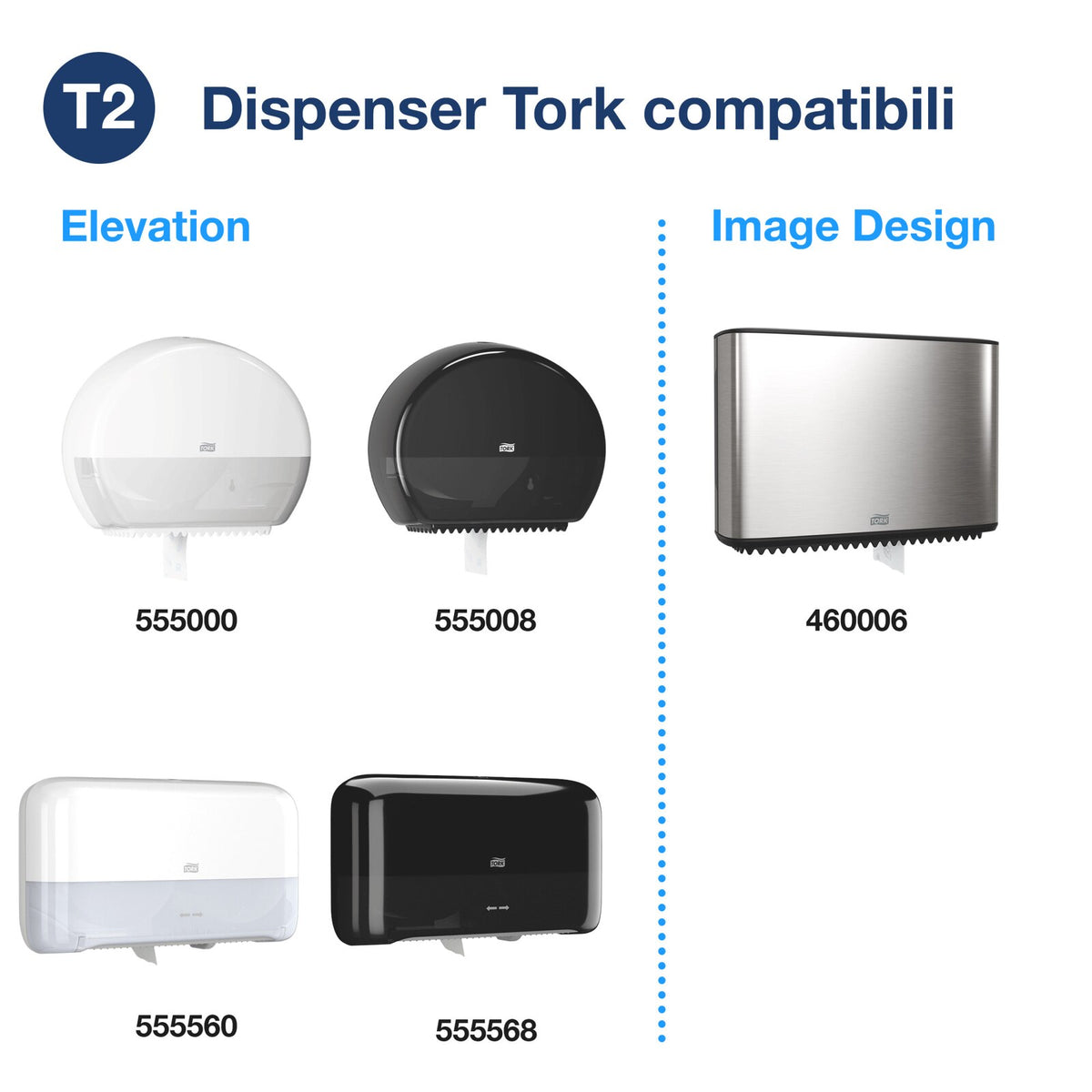 Tork Carta igienica T2 Carta igienica Jumbo 2V Bianco CF=12PZ