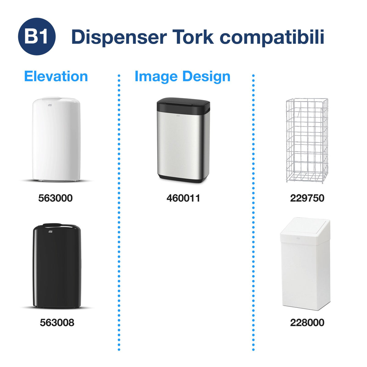 Tork Sacchetto per Rifiuti B1 50L Trasparente CF=250PZ