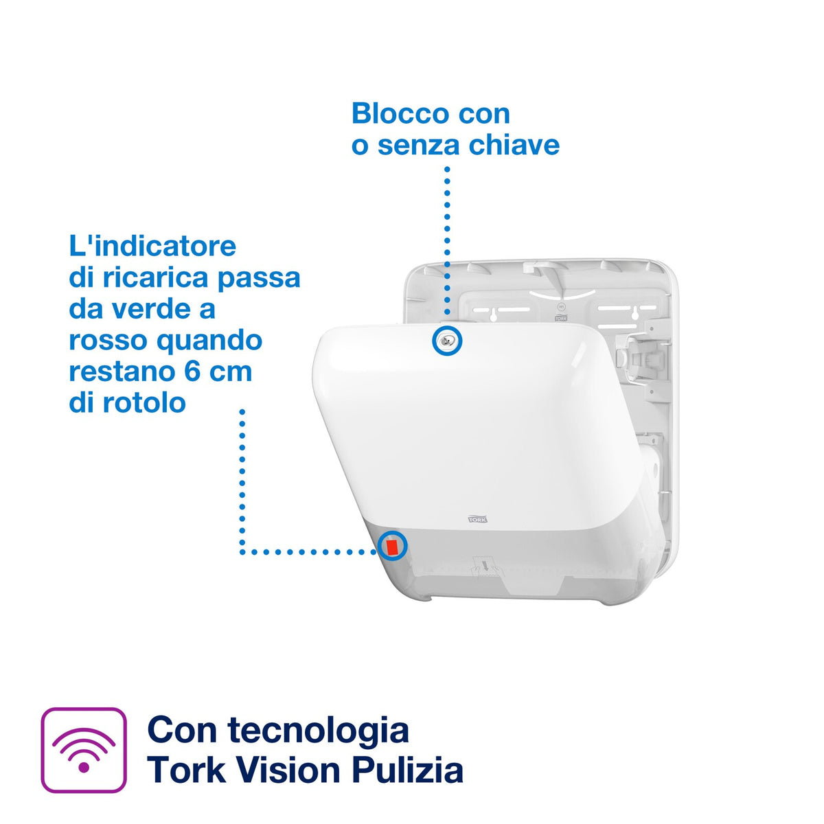 Tork Dispenser Asciugamano H1 a rotolo Bianco