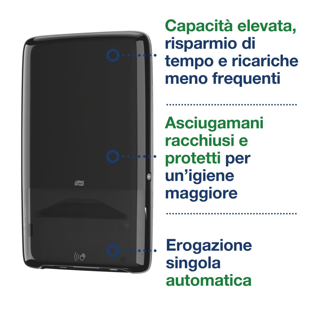 Tork Dispenser Salvietta Bagno H5 a erogazione continua Nero