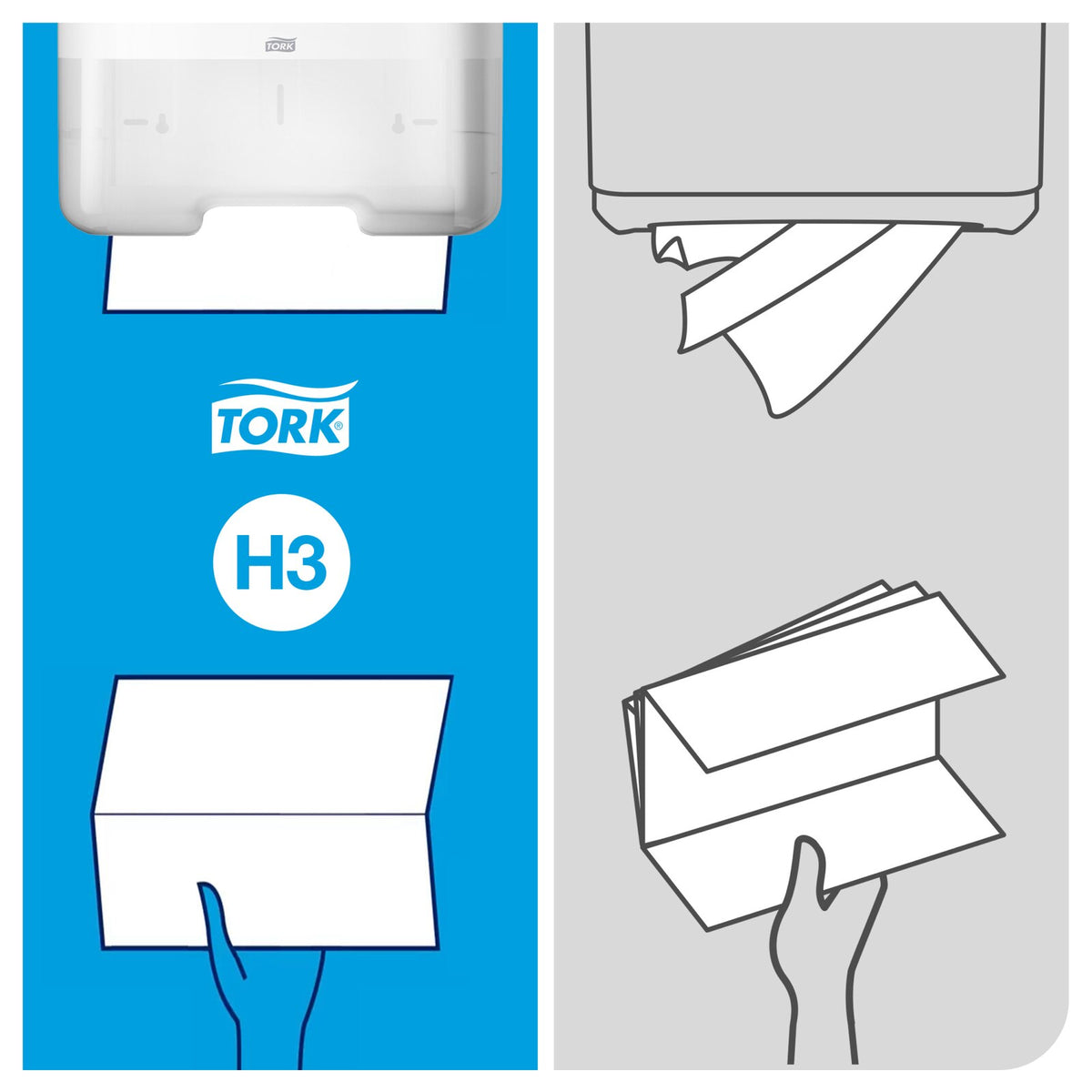 Tork Dispenser Mini Asciugamano H3 a erogazione singola Bianco