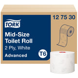 Tork Carta igienica T6 Rotoli carta igienica Mid-Size Bianco CF=27PZ