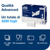 Tork Xpress®Asciugamani monouso intercalati Flushable idrosolubili, bianchi, H2, linea Advanced, 2 veli, piegati a Z, a dissoluzione rapida, 21 confezioni da 200 fogli, 129089