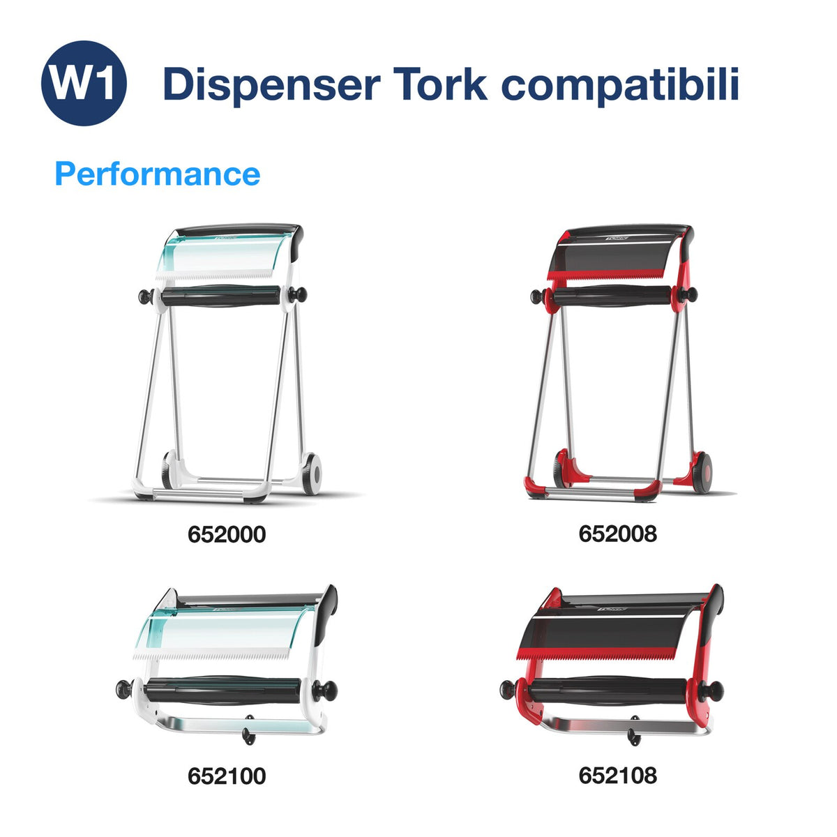 Tork Carta ultraresistente per asciugatura industriale blu W1