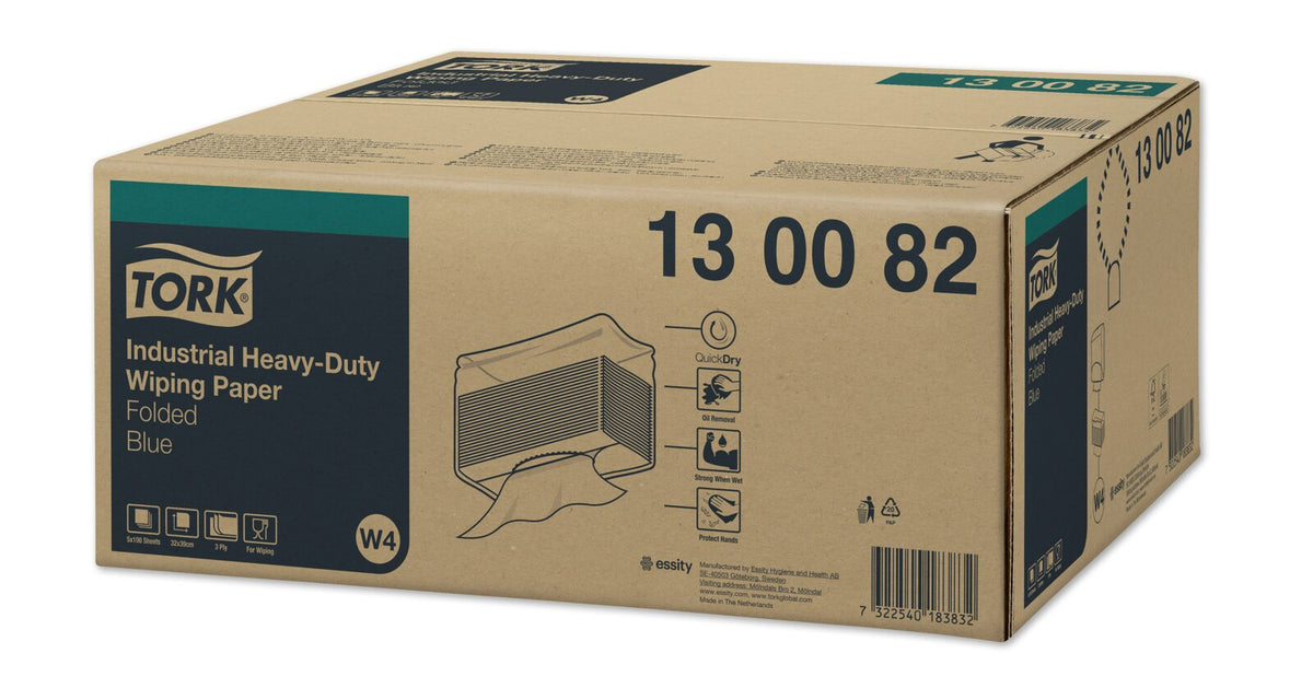 Tork Carta ultraresistente per asciugatura industriale blu W4