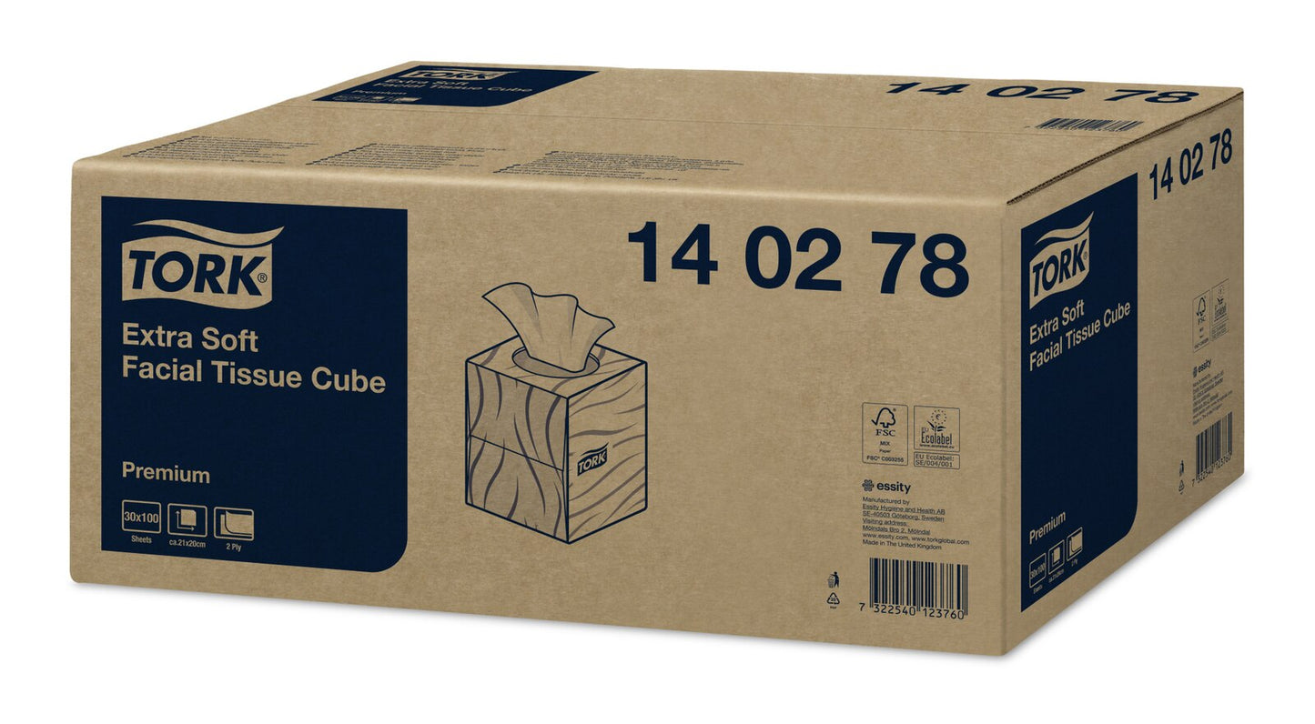 Tork Veline per il viso Extra Soft cubo, fazzoletti bianchi