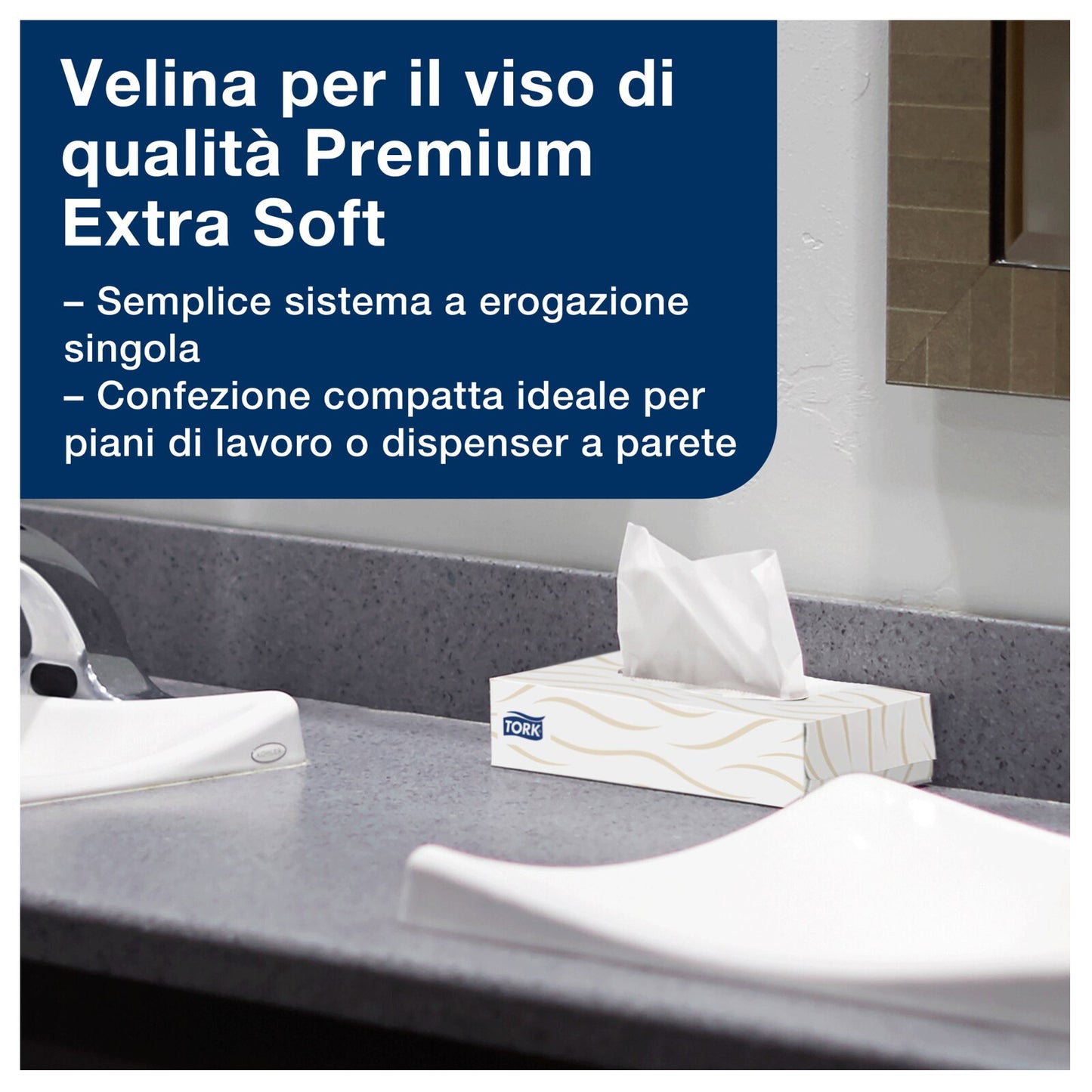 Tork Veline per il viso Soft bianche, F1, qualità Premium, 2 veli, 30 confezioni da 100 fogli, 140280