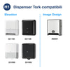 Tork Matic®Asciugamani di carta a rotolo Soft, bianchi con decori a foglia grigia, H1