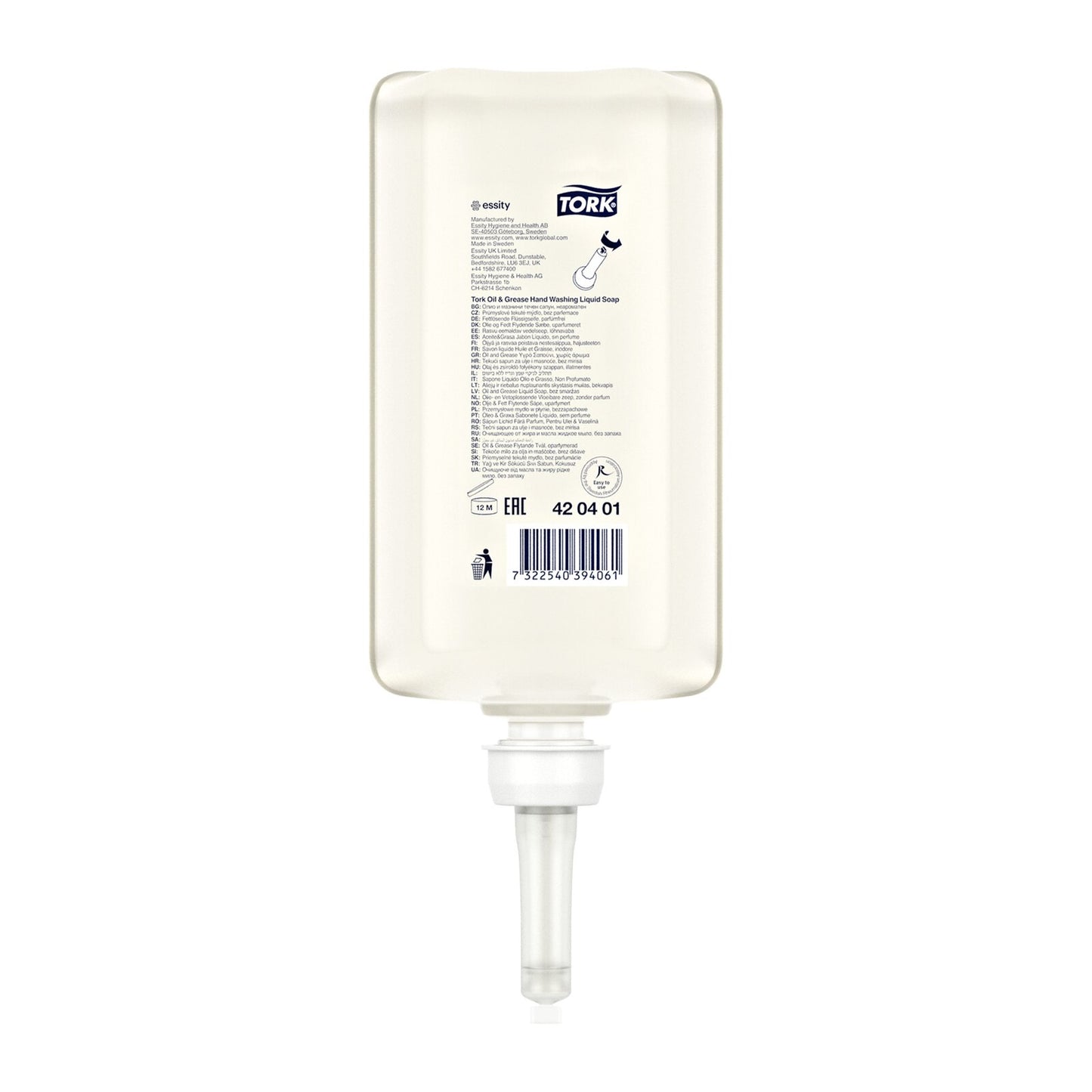 Tork Sapone liquido per olio e grasso, S1, dermatologicamente testato, 6 confezioni da 1000 ml, 420401