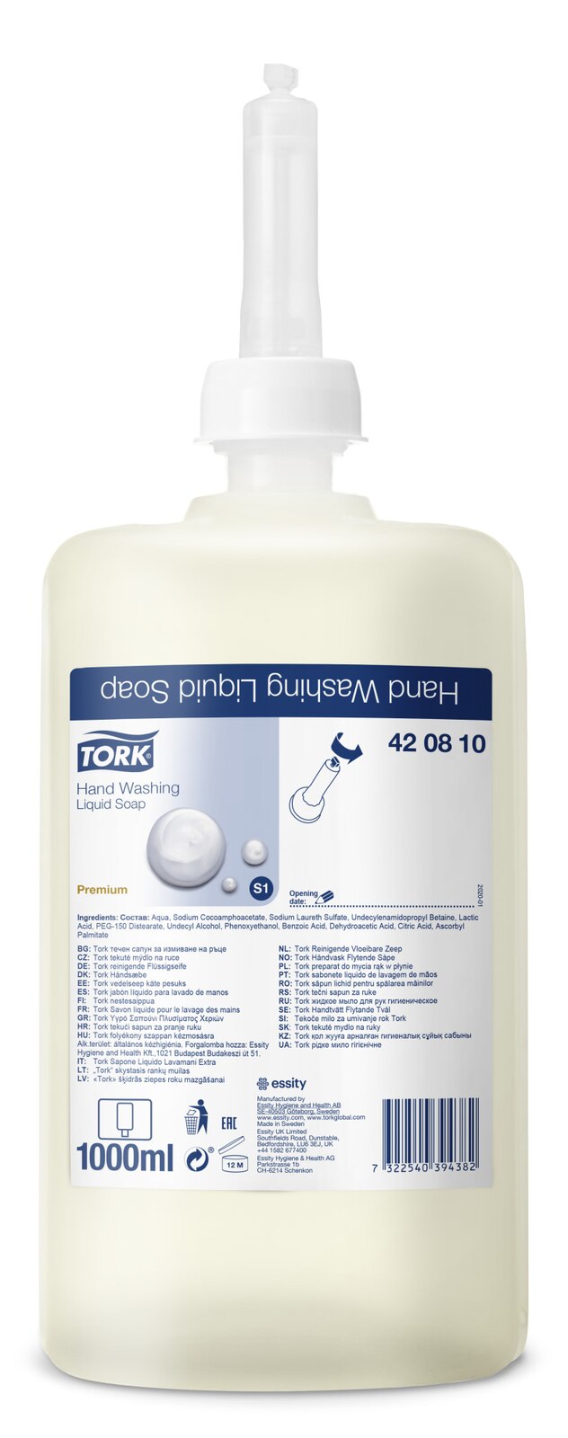 Tork Sapone Liquido per mani senza profumazione, S1/S11