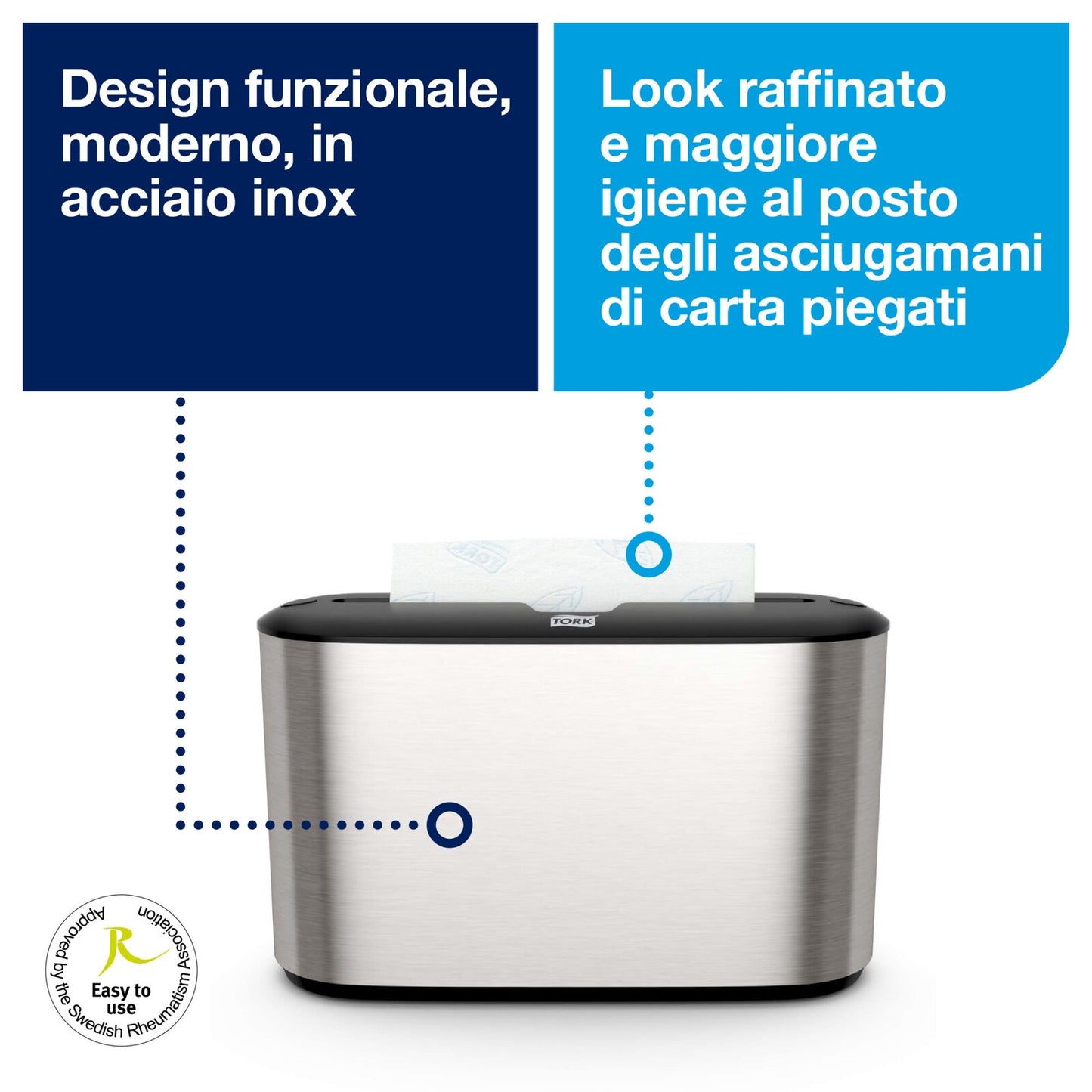 Tork Xpress®Dispenser Countertop per asciugamani monouso intercalati, acciaio inox, H2