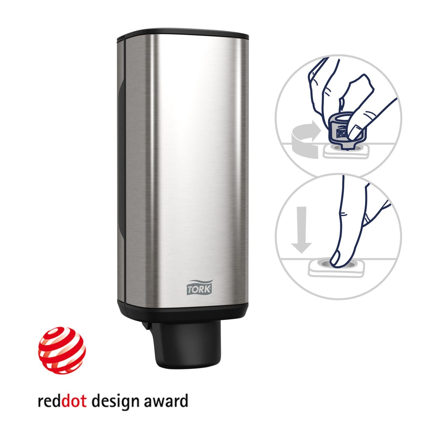 Dispenser di sapone e disinfettante mani Tork