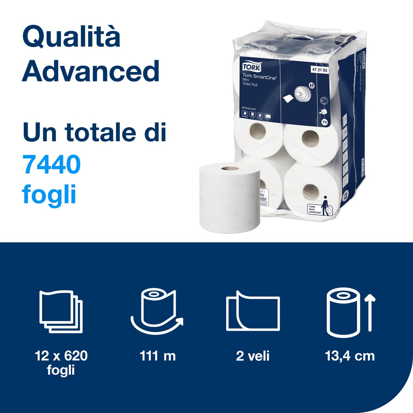 Tork Rotolo carta igienica SmartOne®Mini bianco T9