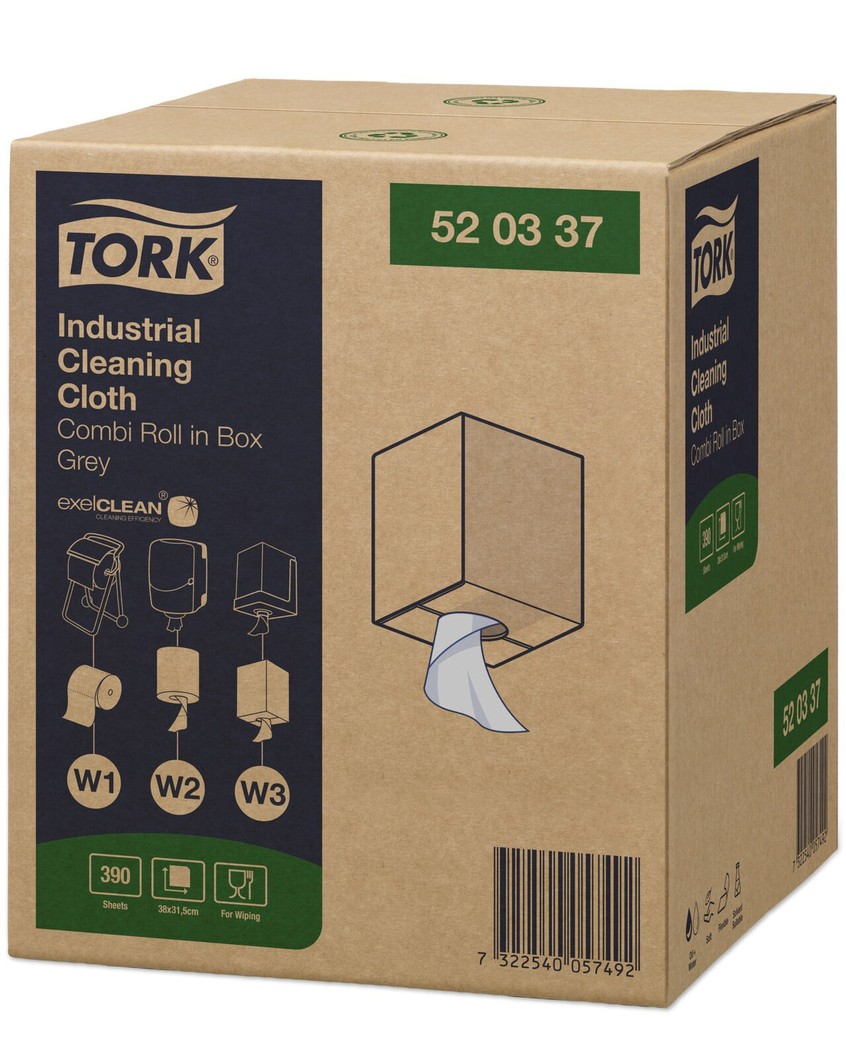 Tork Panni per pulizia industriale grigi W1/2/3