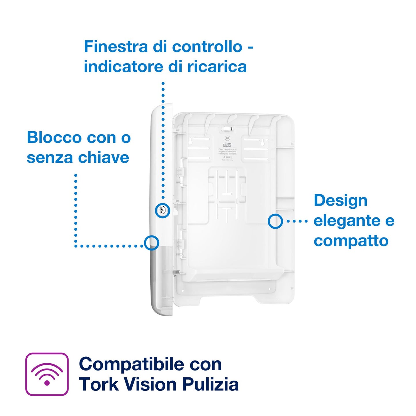 Tork Xpress®Dispenser di tovaglioli di carta intercalati monouso, bianco, H2
