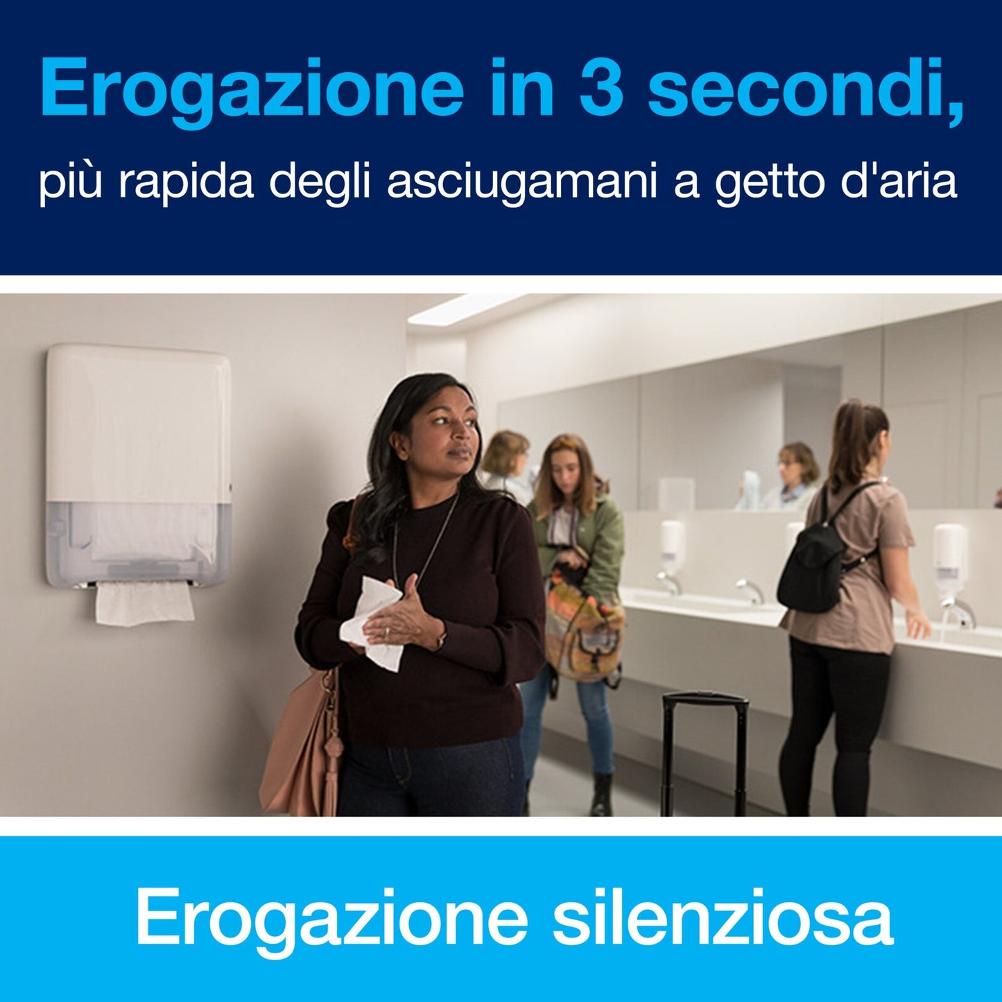 Tork PeakServe®Mini Dispenser asciugamani a erogazione continua™ monouso, bianco, H5, elevata capienza, linea Elevation, 552550