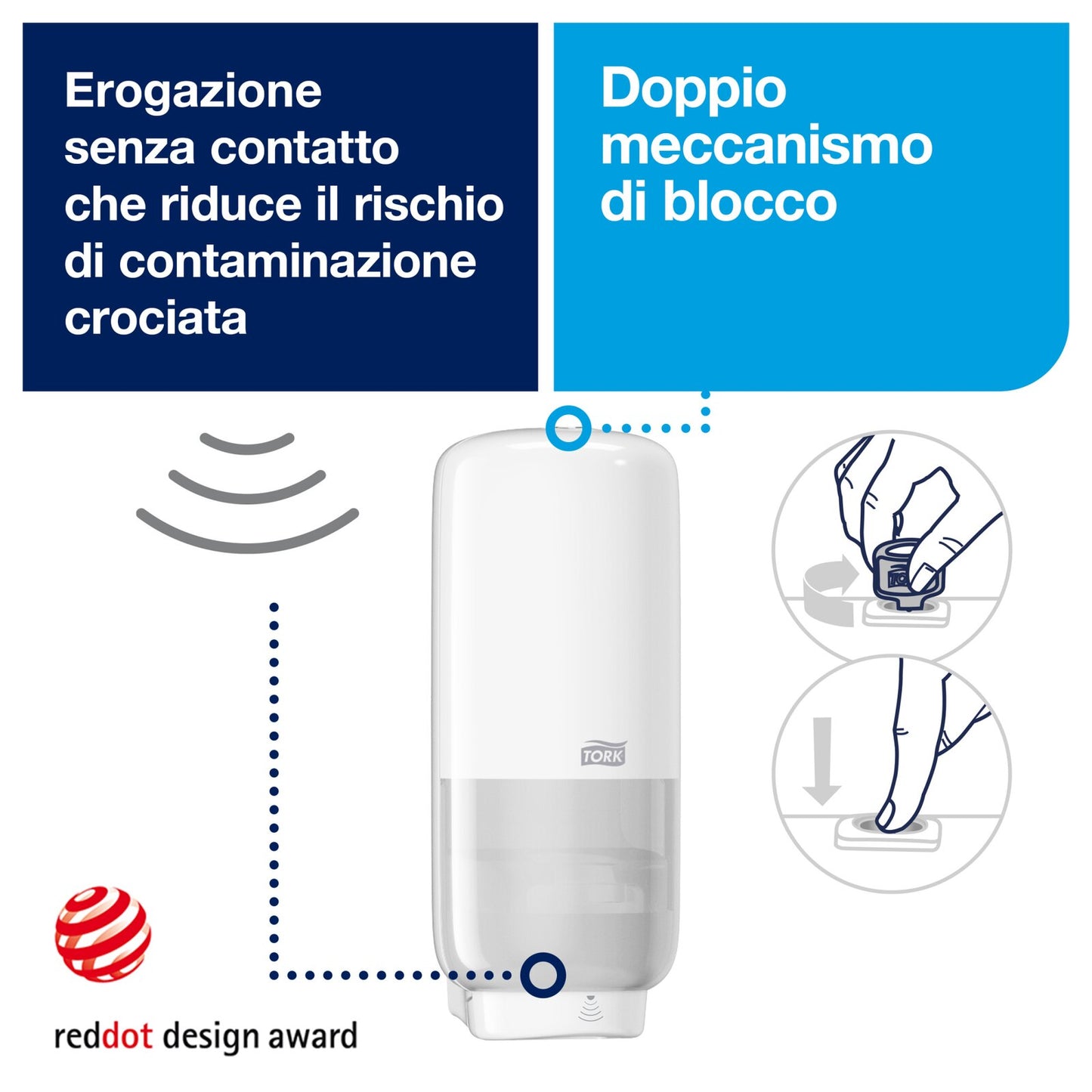 Tork Dispenser prodotti per la cura della pelle con sensore Intuition™ bianco S4