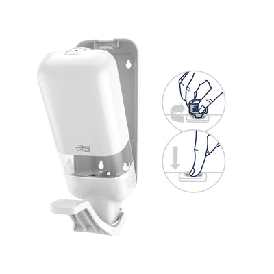 Tork Dispenser per sapone e disinfettante con staffa, bianco, S4