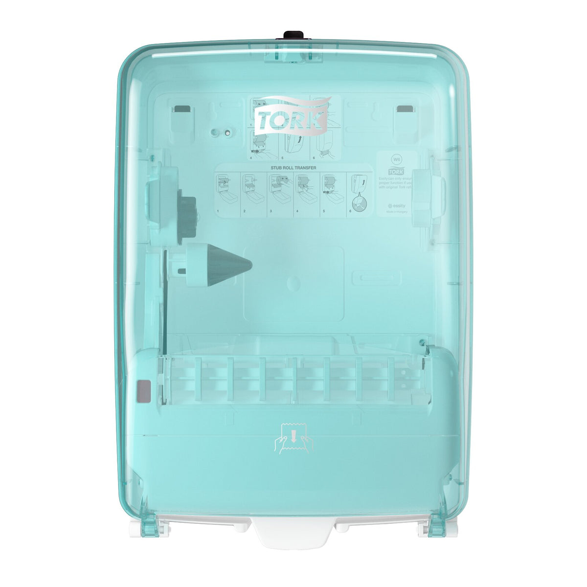 Tork Dispenser a parete di carta assorbente da cucina per postazioni di lavaggio, bianco e azzurro, W6, resistente all'acqua, 651420