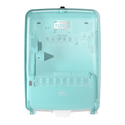 Tork Dispenser a parete di carta assorbente da cucina per postazioni di lavaggio, bianco e azzurro, W6, resistente all'acqua, 651420