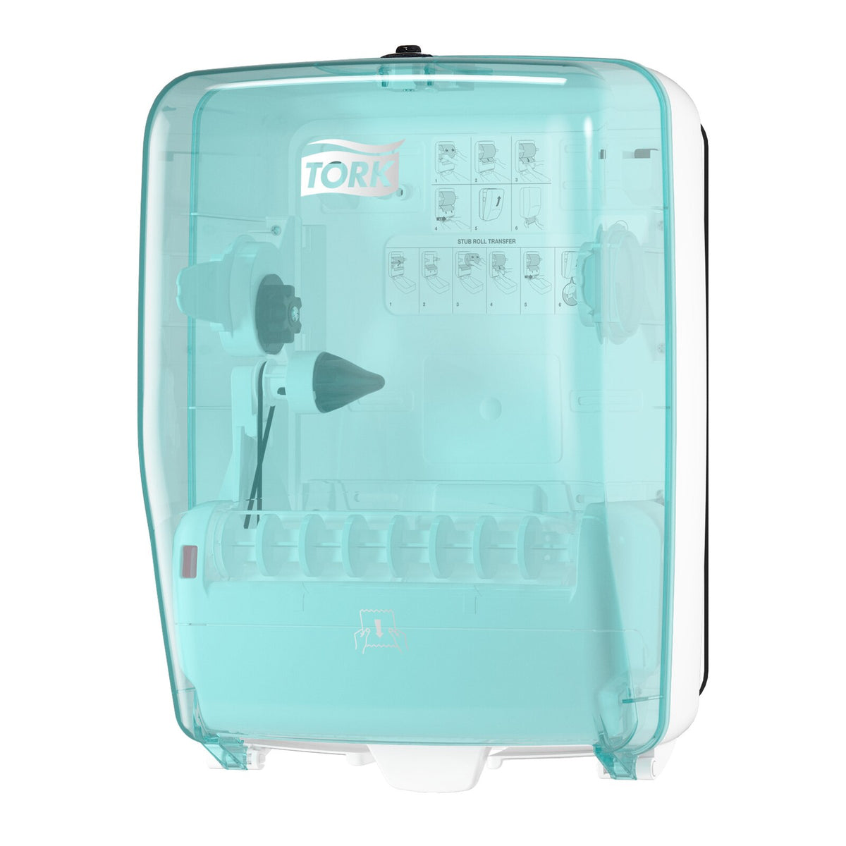 Tork Dispenser a parete di carta assorbente da cucina per postazioni di lavaggio, bianco e azzurro, W6, resistente all'acqua, 651420