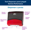 Tork Dispenser panni piegati rosso e grigio W4