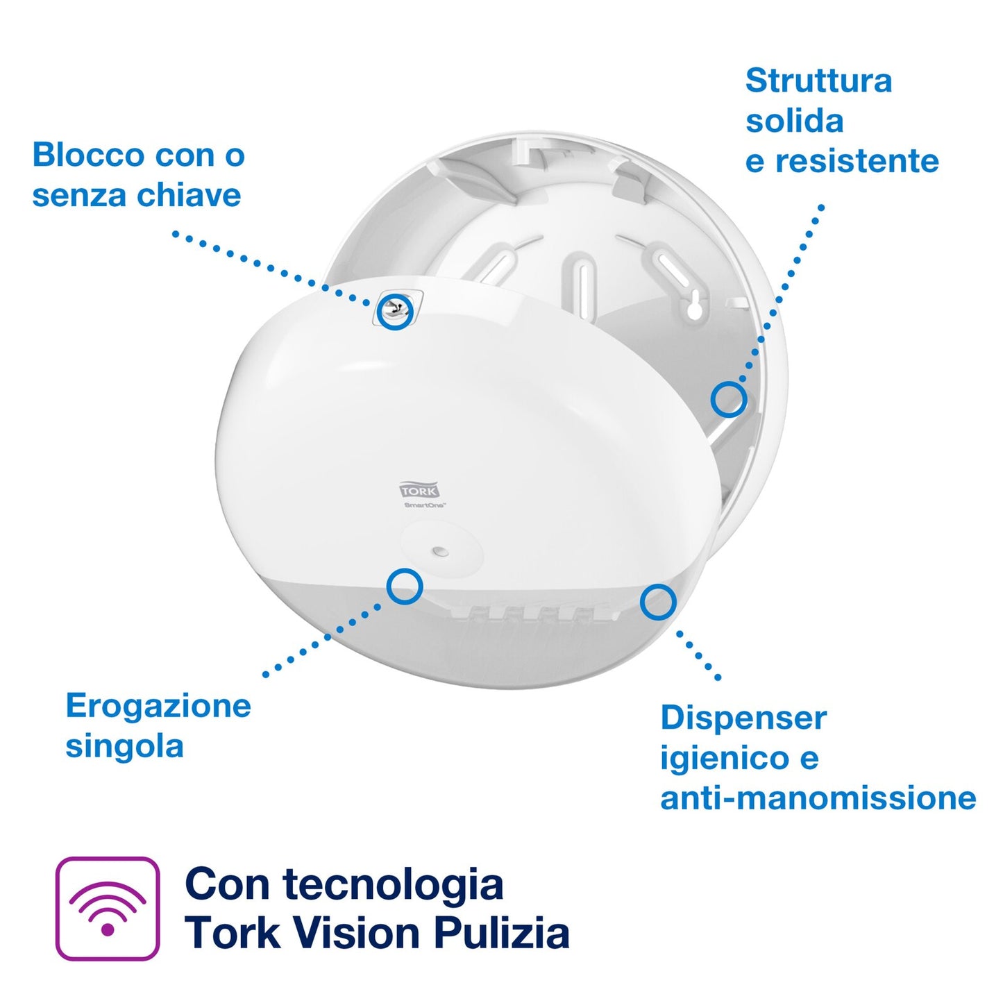 Tork Dispenser carta igienica SmartOne®bianco T8